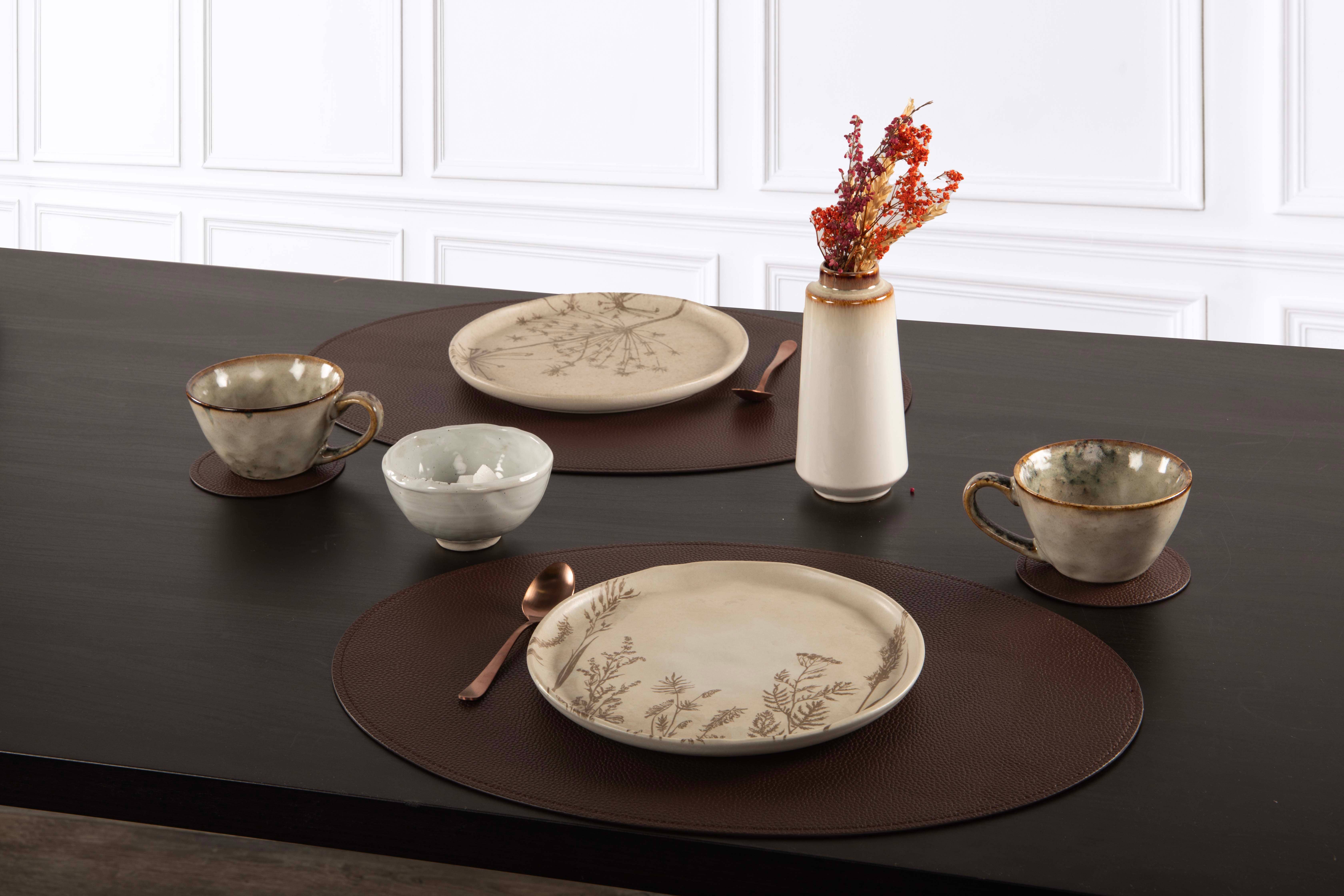 Tiseco - Vendita all'ingrosso Tovagliette - Tovaglietta ovale TRUDO in pelle vegana – 33x45 cm2