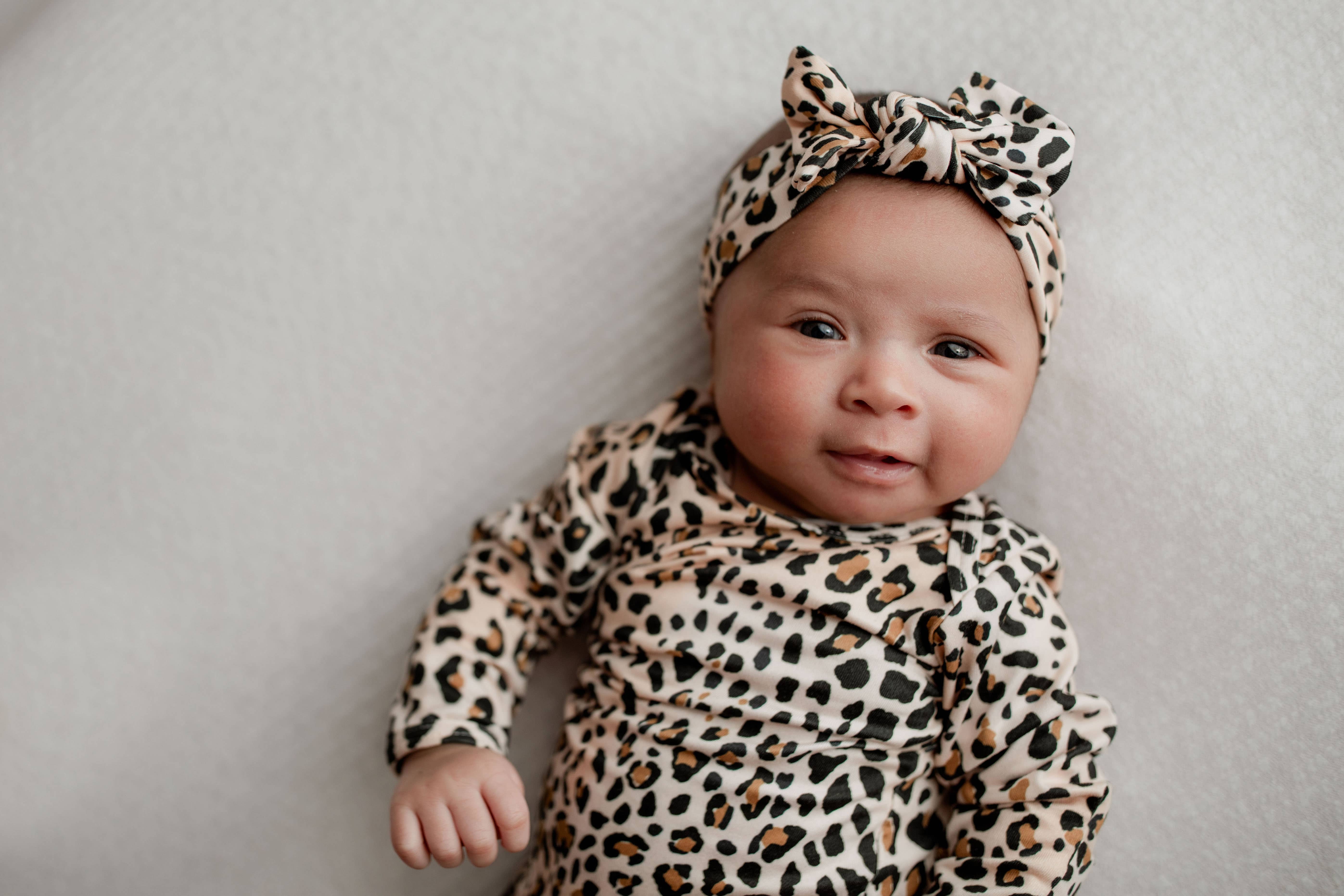Three Little Tots - Wholesale Babygown - Baby - Leopard Knotted Gown9
