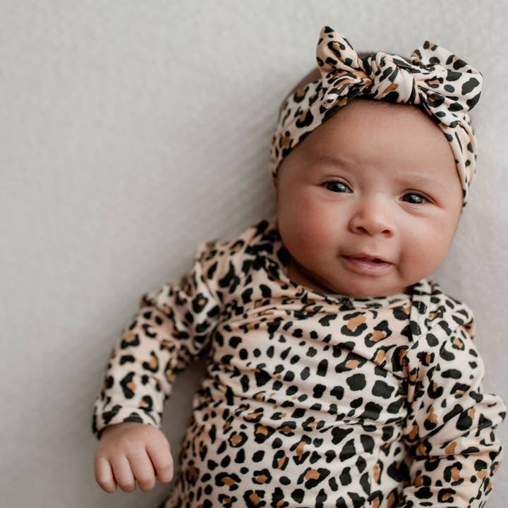 Three Little Tots - Wholesale Babygown - Baby - Leopard Knotted Gown9