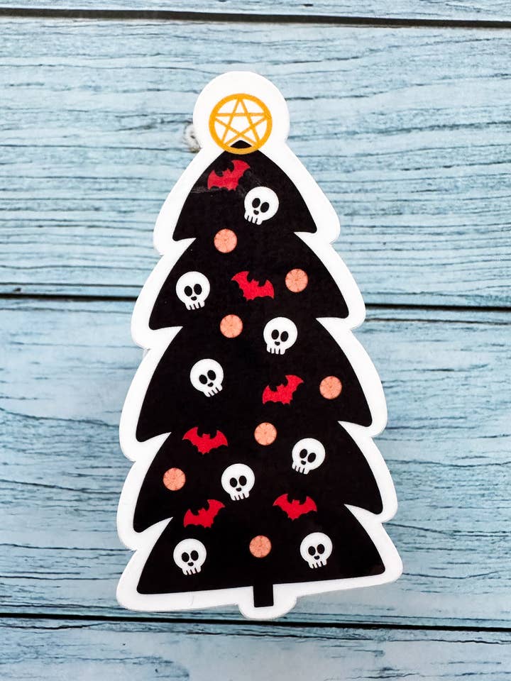 Vinyl Christmas Sticker | Goth Christmas Tree for wholesale by Melanie Feltham Art