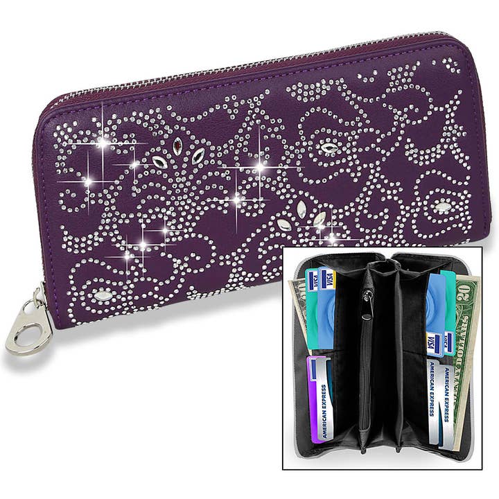 Handbag Express - Wholesale Wallet - Women's - Rhinestone Design Wallet