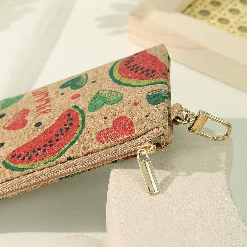 Plush Looks - Vente Porte-monnaie – femme - Porte-monnaie carré en liège imprimé multicouche6