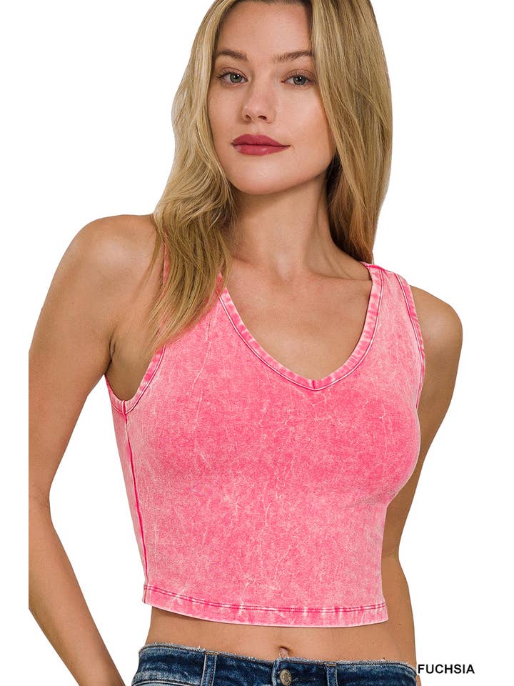 42POPS - Wholesale Tank Top - Women's - .SI-25953 Washed Cotton Tank Top W/ Back Patch