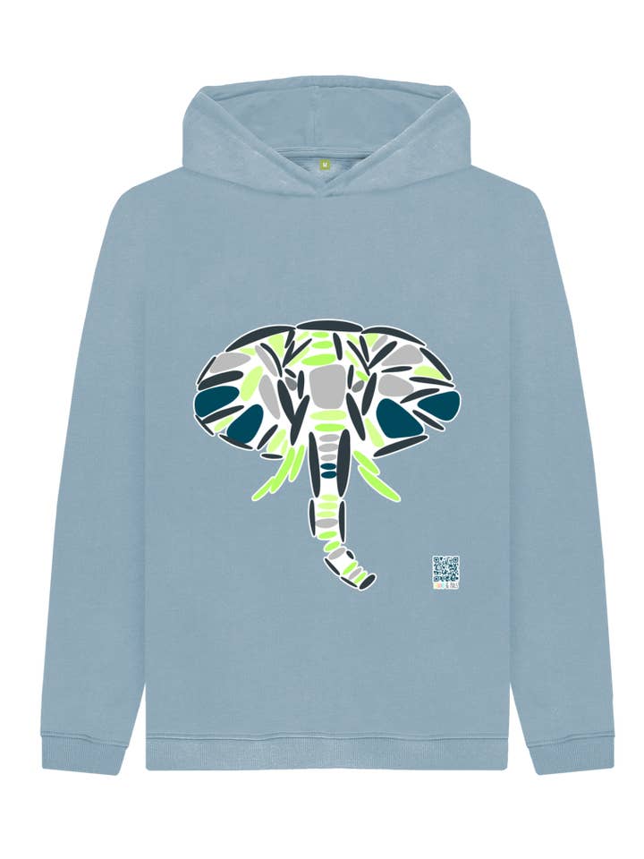 Groene olifant hoodie voor kinderen voor wholesale door Dodo & Pals