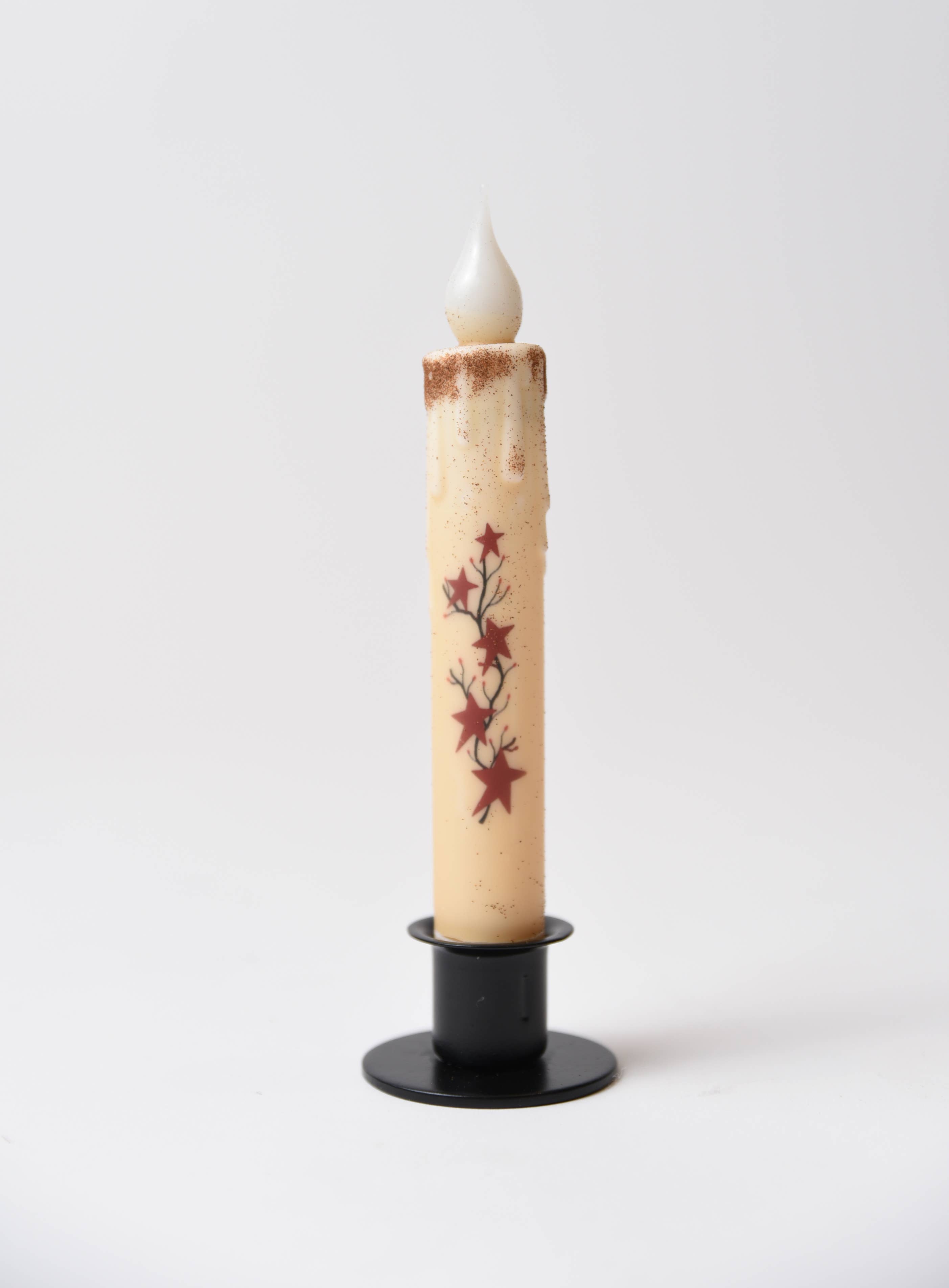 LMS Wholesale - Wholesale Tapered Candle/Candlestick - Red Star Garland LED Timer Taper Candle0