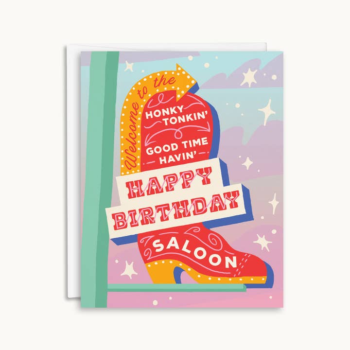 Happy Birthday Cowboy Boot Card for wholesale by Salad Bar Studio