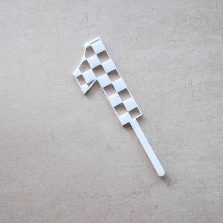 1of1 – Großhandel Kuchen-/Cupcake-Topper – Karierter „1" Kuchen-/Cupcake-Topper1