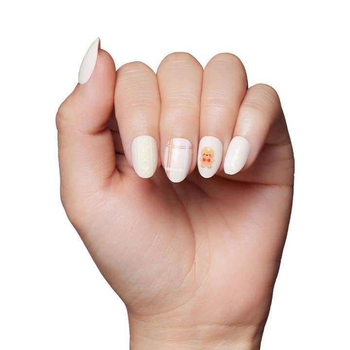 Glamnetic - Wholesale Press-On/Fake Nails - Gingerbread Knit Press-On Nails | Short Oval| Halloween Fall