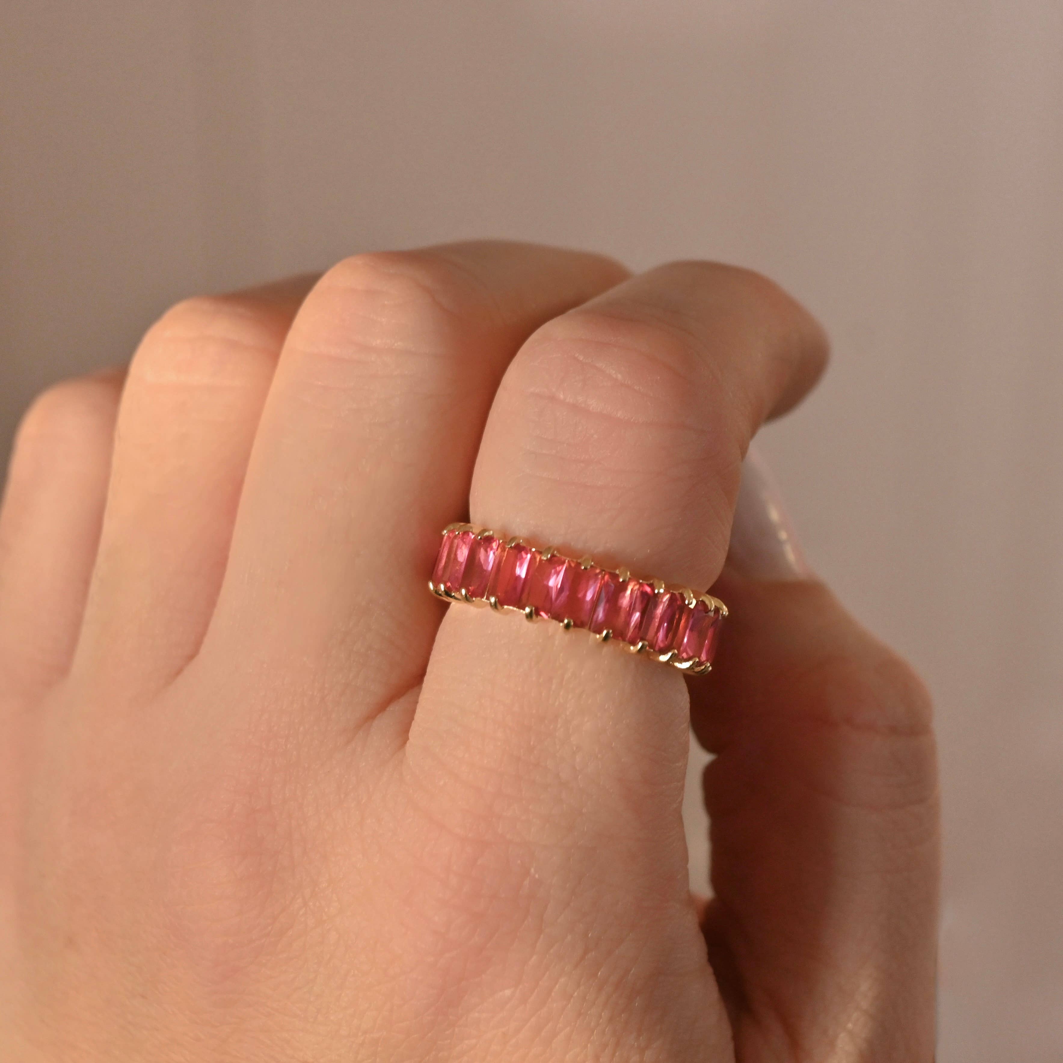 Blueyejewelry – Engroshandel Ring med sten – Bred baguette-skåret diamantring med CZ18