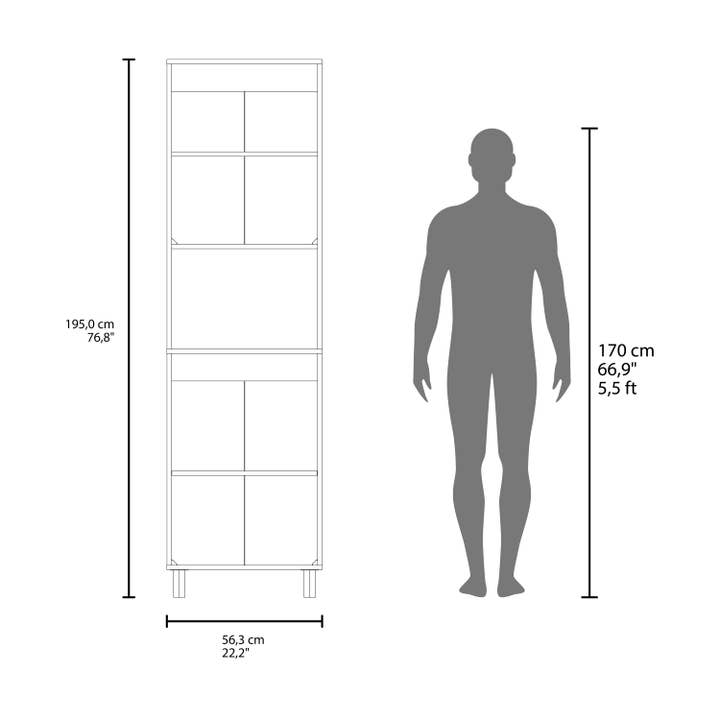 Bianco Dispensa da cucina Linden 76,8" alta con due armadi in vendita all'ingrosso su Faire1