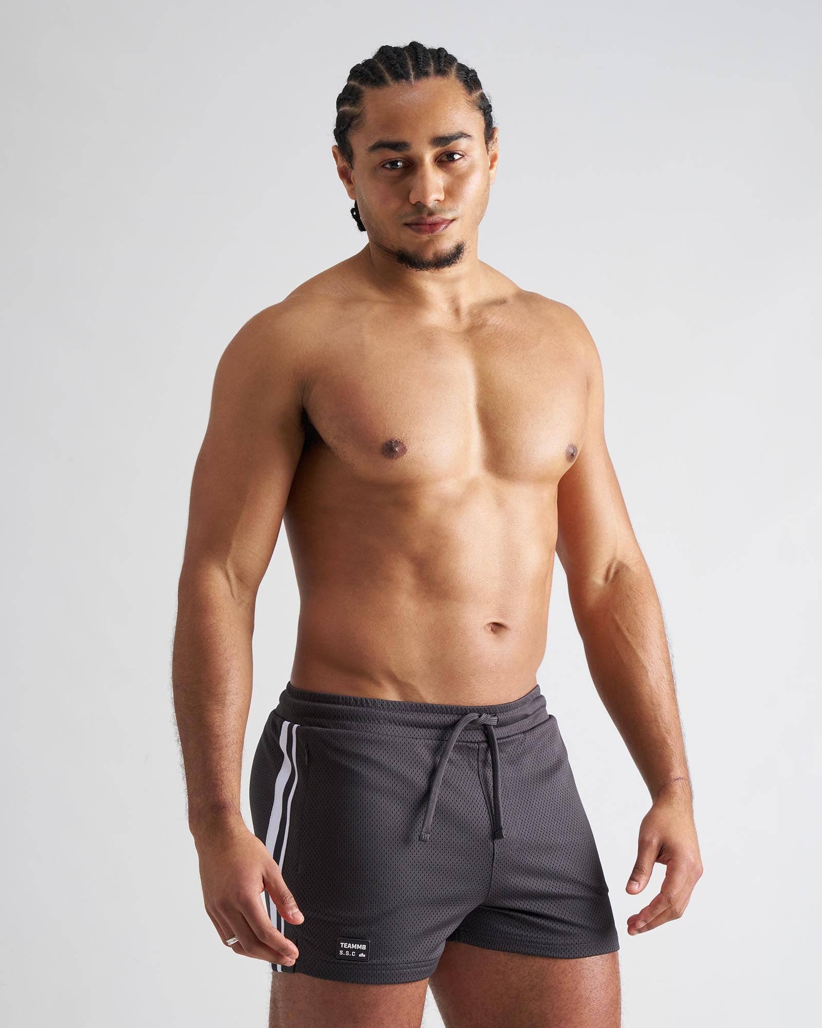 TEAMM8 - Wholesale Athletic shorts – Men's - S.S.C. Fraternity Mesh 3" Short - Gunmetal2