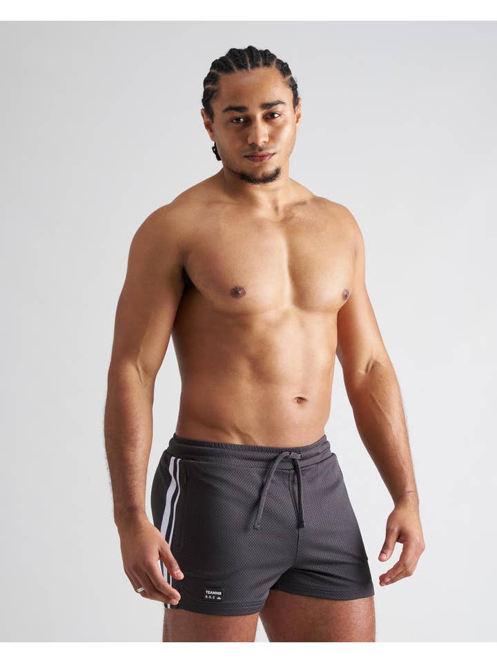 TEAMM8 - Wholesale Athletic shorts – Men's - S.S.C. Fraternity Mesh 3" Short - Gunmetal2