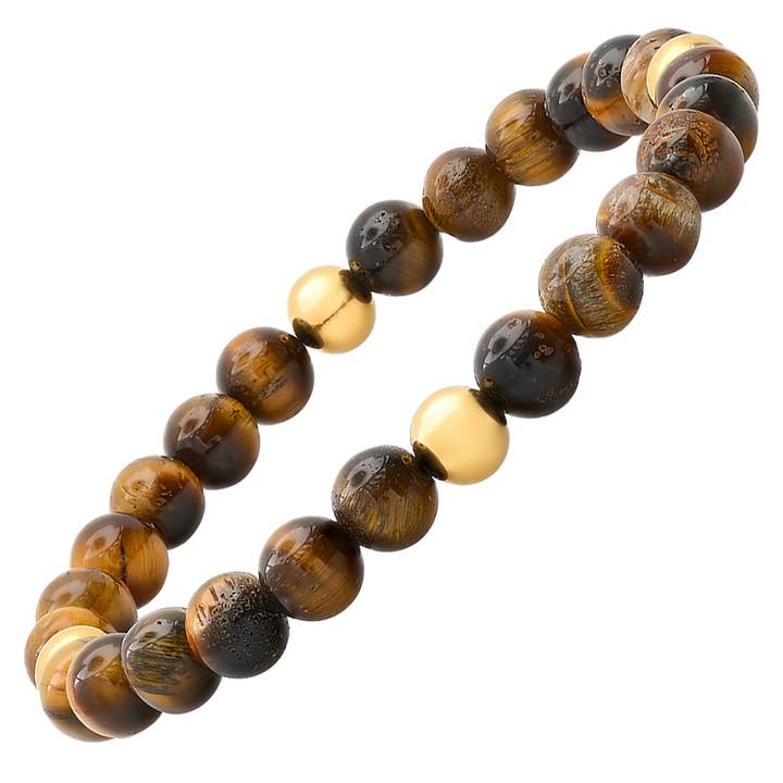Steeltime NYC – Großhandel Perlenarmband – Steeltime Accent Tiger Eye Perlenarmband für Herren1