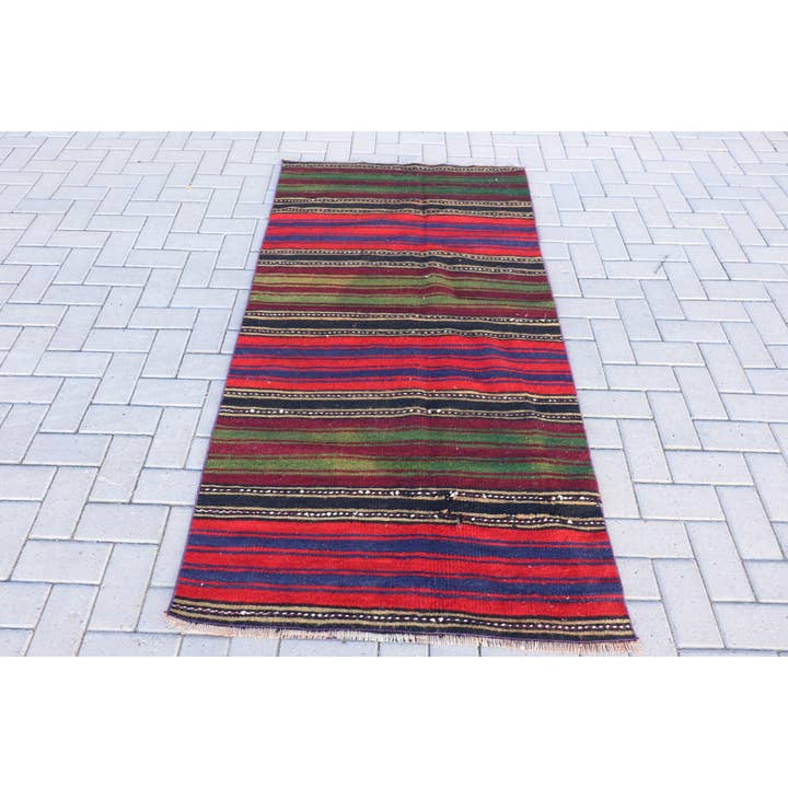 3,2x6,3 ft Vintage Matta, Kilim Matta, Röd Prickig Matta Ull för wholesale av The Loom Wholesale