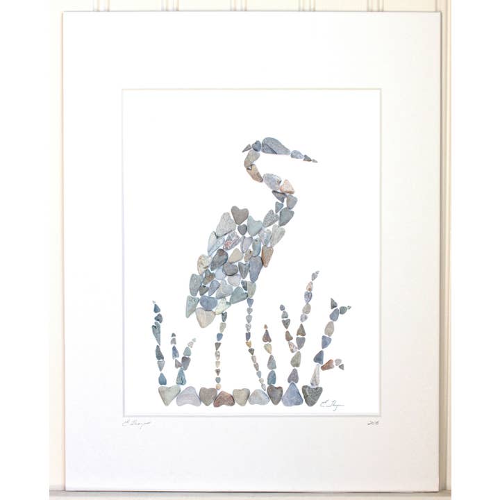 Kunst met wilde dieren | Heron art print voor wholesale door Love Rocks Me®