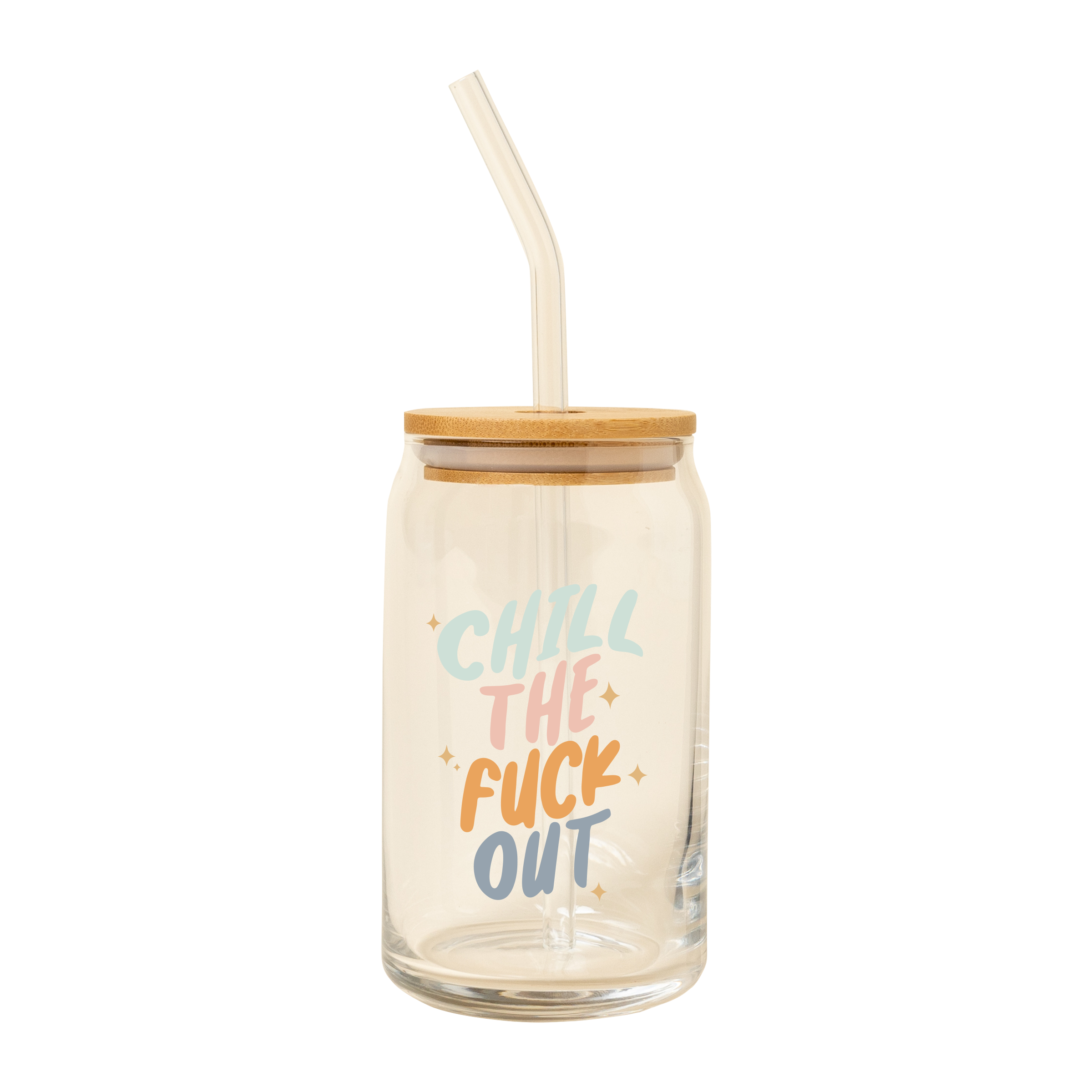 Talking Out of Turn - Wholesale Drinking Glass/Cup - Can Glass w/Lid + Straw (SALE!)2