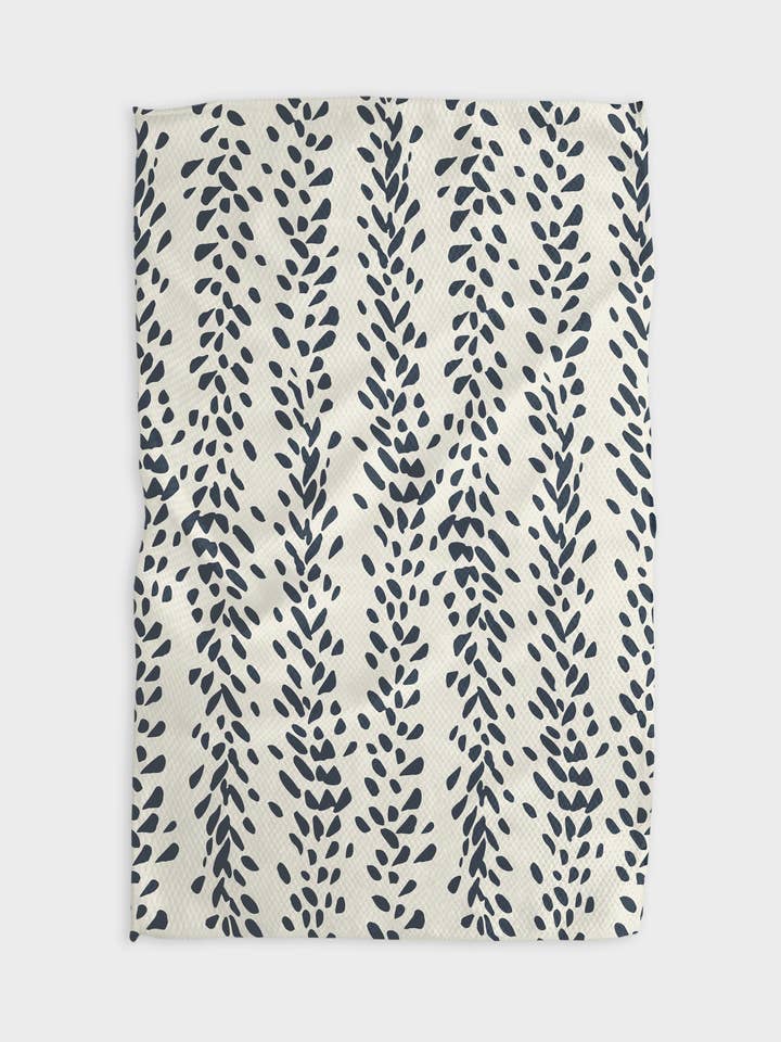 Reeds Printed Midnight Tea Towel for wholesale by Geometry