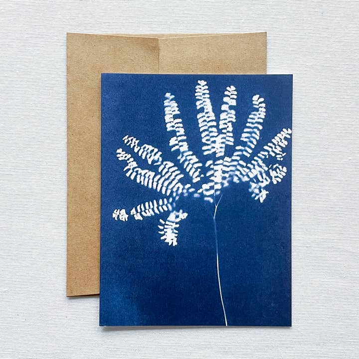 Fern n° 5 | Carte vierge sur le cyanotype botanique pour la vente par Atwater Designs
