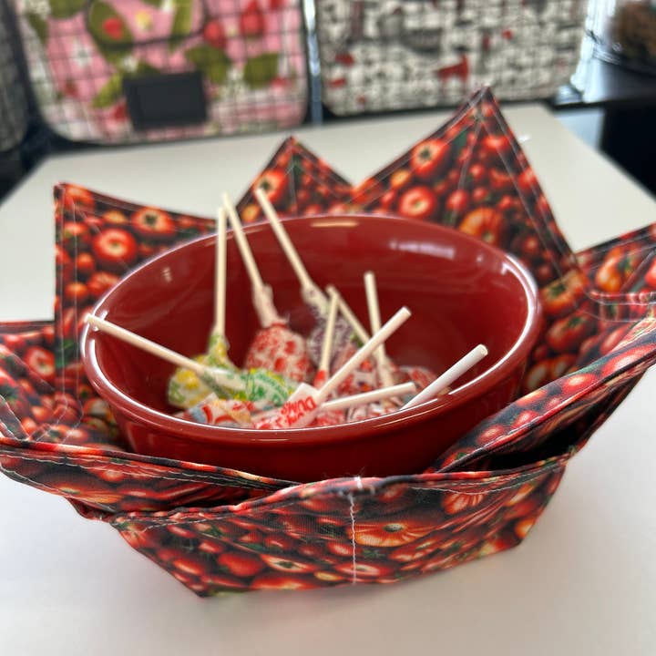 Soup Koozie - Tomatoes by Olive Loom for wholesale by Olive Loom