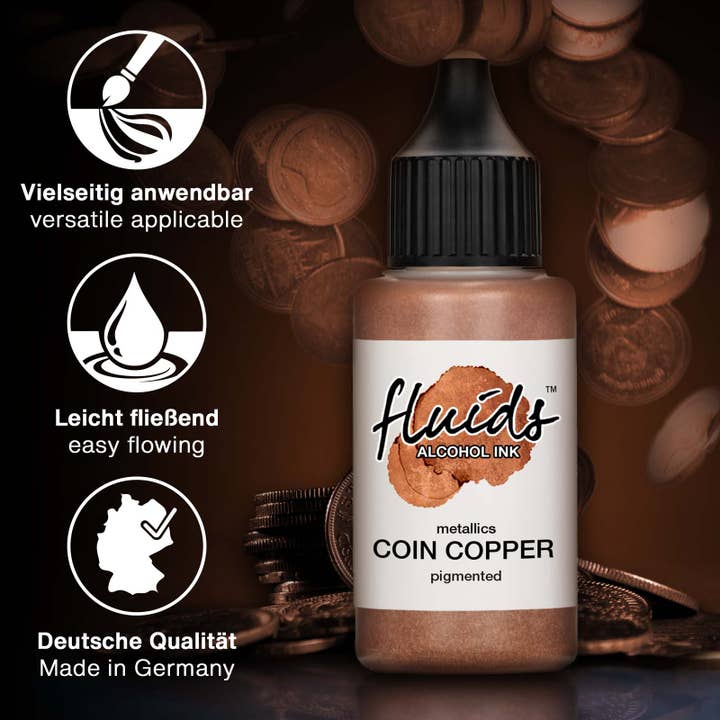 Octopus Concept GmbH – wholesale Craft supplies – Fluids Alcohol Ink COIN COPPER, alcohol ink for fluid art1