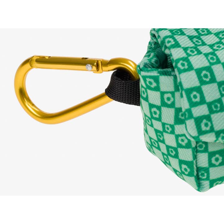 French Bandit - Wholesale Pet Poop Bag - Plaid-printed poop bag pouch adorned with flowers.1