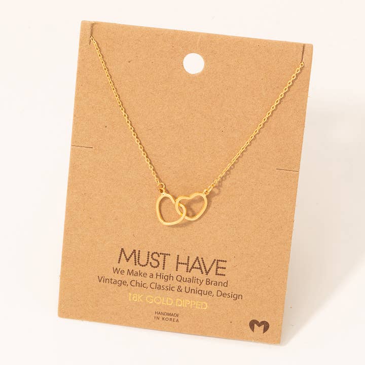 Fame Accessories - Wholesale Pendant/Charm Necklace - Heart Link Charm Necklace