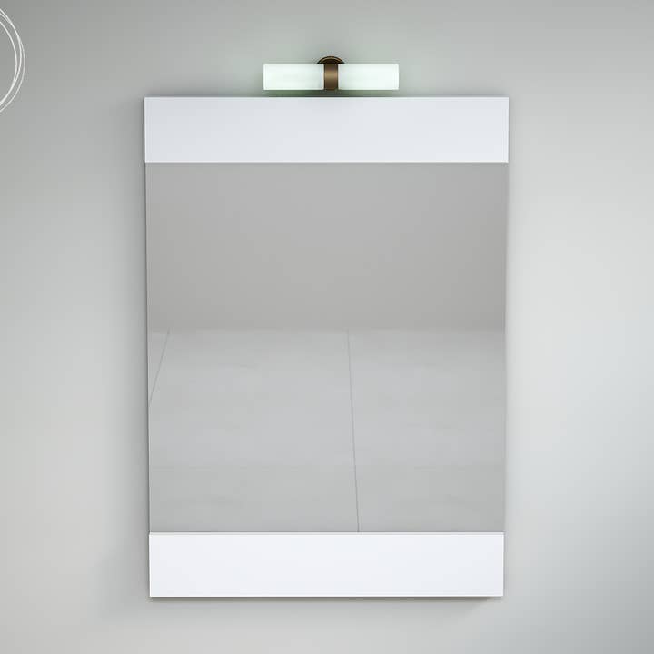 Rechteckiger Spiegel mit Solid Surface Rahmen "EVOK" 52 cm für den Großhandel von BAINS NEO