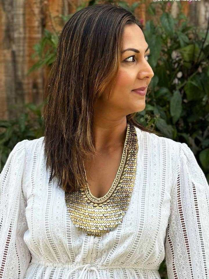 Cleopatra Long - Silver & Gold for wholesale by Maujh