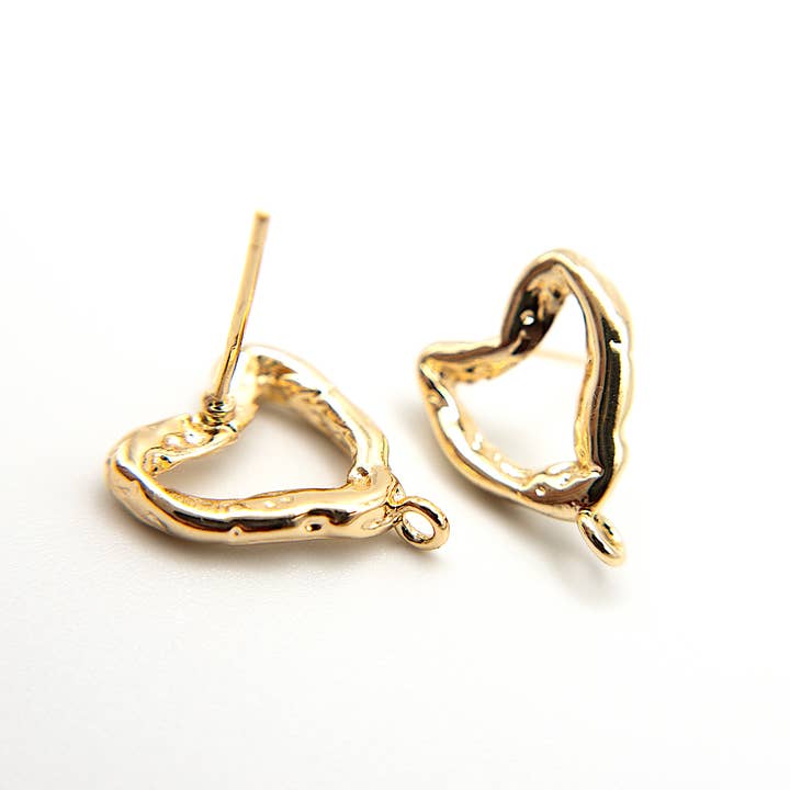 UBNY Collection – wholesale Stud/post earrings – Molten Heart Stud Earring Findings • 925 Silver Posts