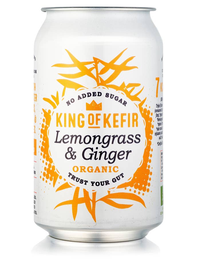 King of Kefir Organic Bio Lemongrass & Ginger 330ml Can for wholesale by king of kefir