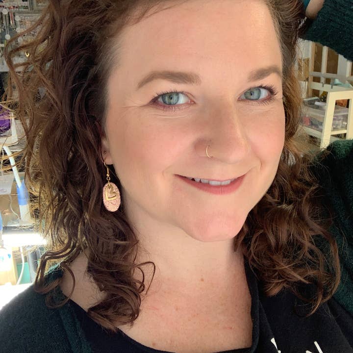 Brandy Bell Design - Wholesale Dangle Earrings - TINY HEART - MATTE BLUSH PINK1