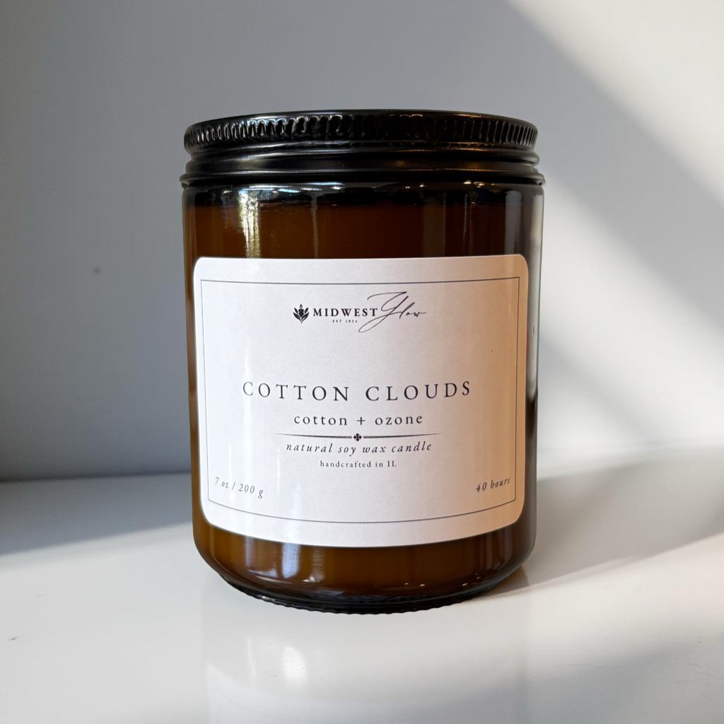 Midwest Glow - Wholesale Jar/Filled Candle - Cotton Clouds Soy Candle0