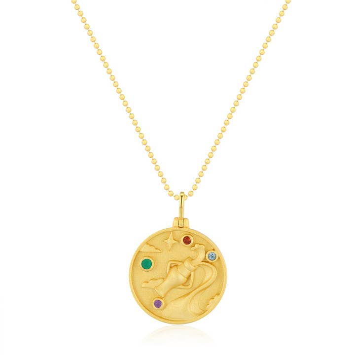 Collar de mantra del zodíaco Acuario para venta al por mayor de Azura Jewelry