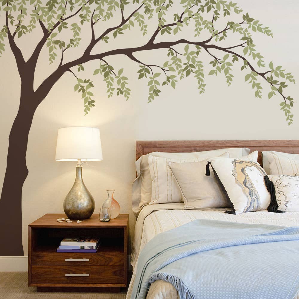 Simple Shapes - Wholesale Wall Decal/Stickers - Falling Leaves Weeping Willow Tree Decal0