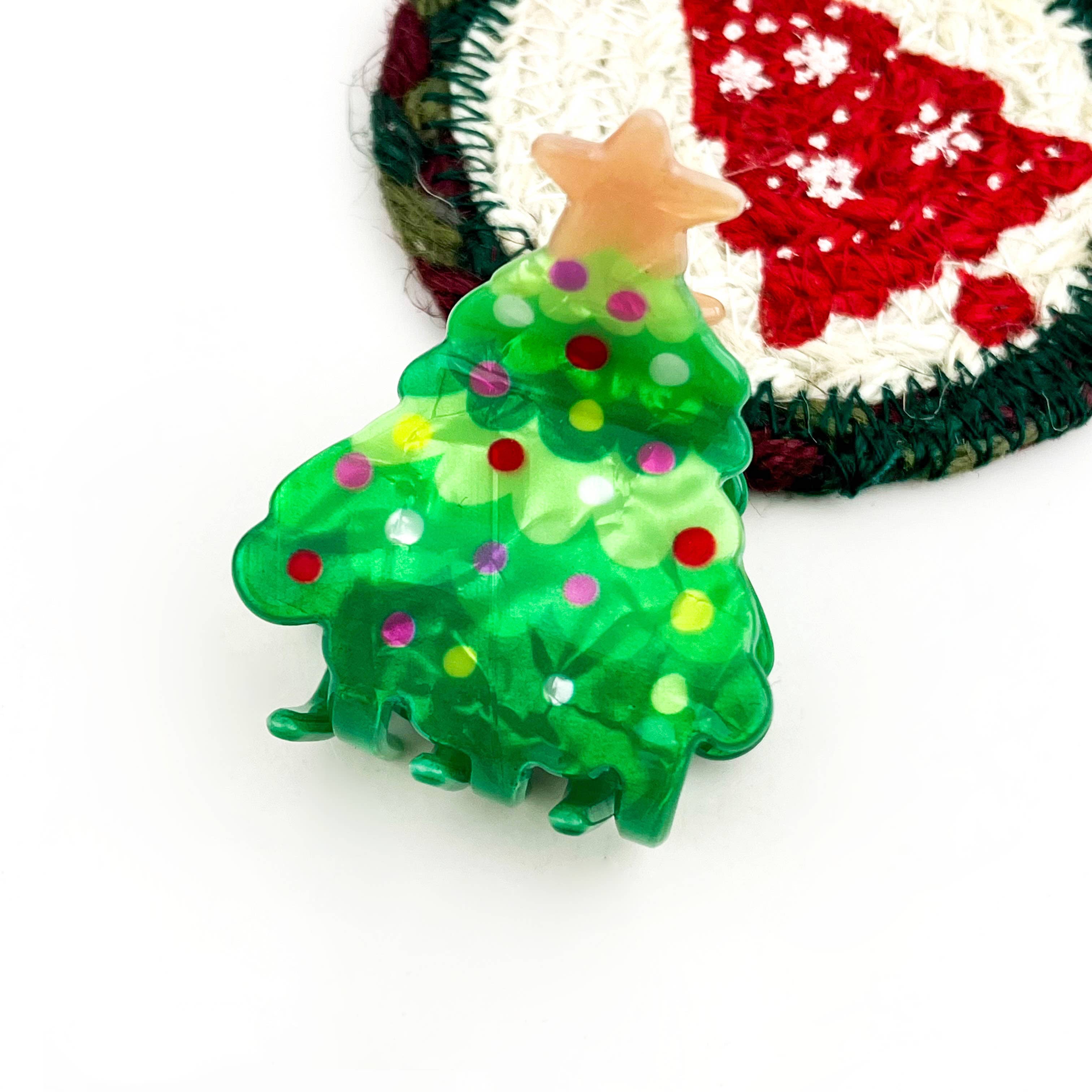 mildstyles - Wholesale Hair Clip - Women's - Small Christmas Holiday Print Hair Claw Clip0