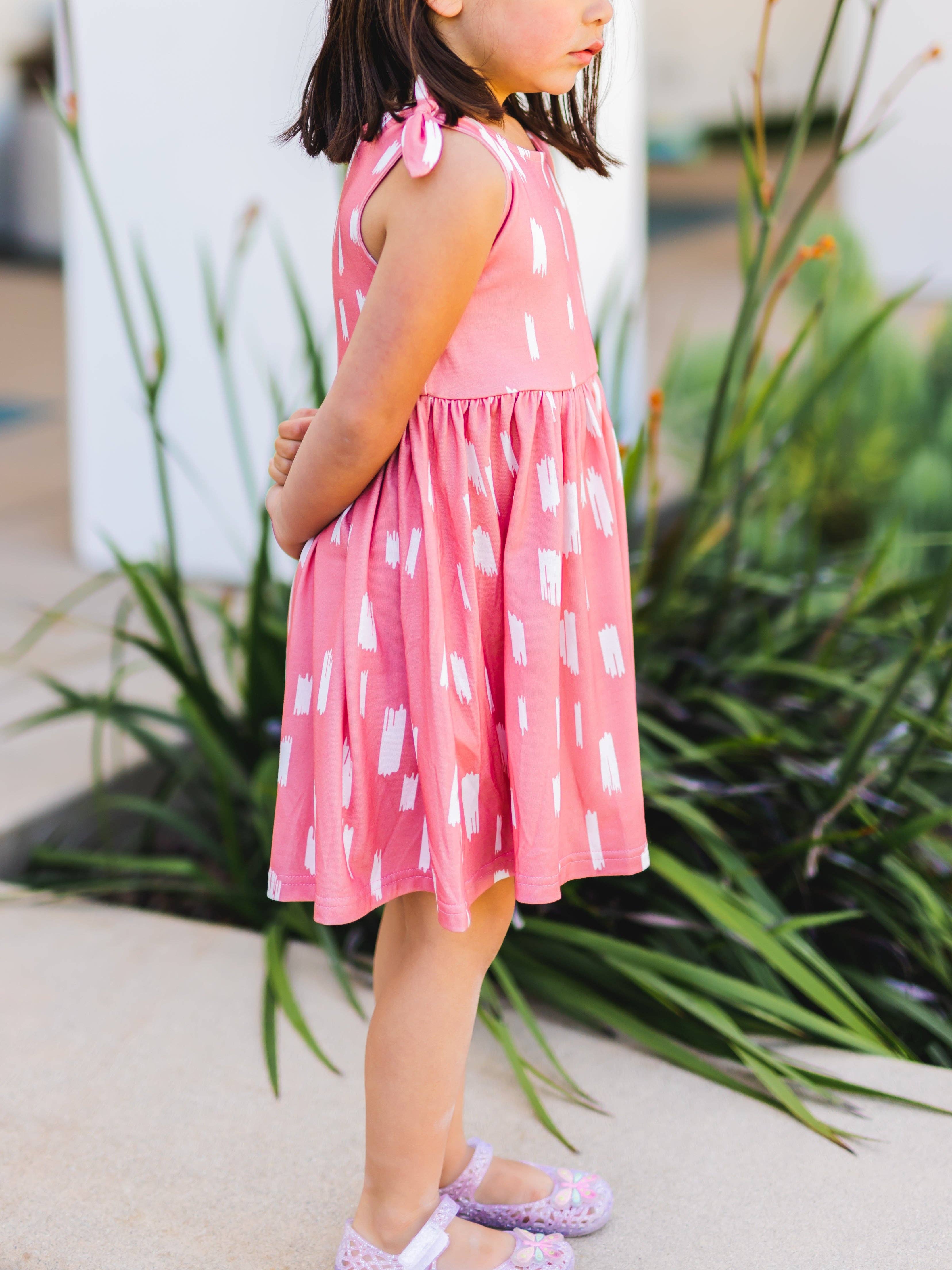 Tickled Teal - Wholesale Dress - Kids - Knotted Shoulder Tank Little Girls Dress6