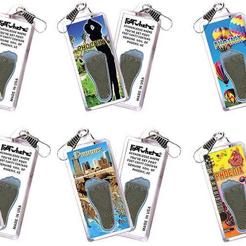 Phoenix FootWhere® Souvenir Zipper-Pull. 72 pieces/6 assorted styles. for wholesale by FootWhere- USA Group, Inc.