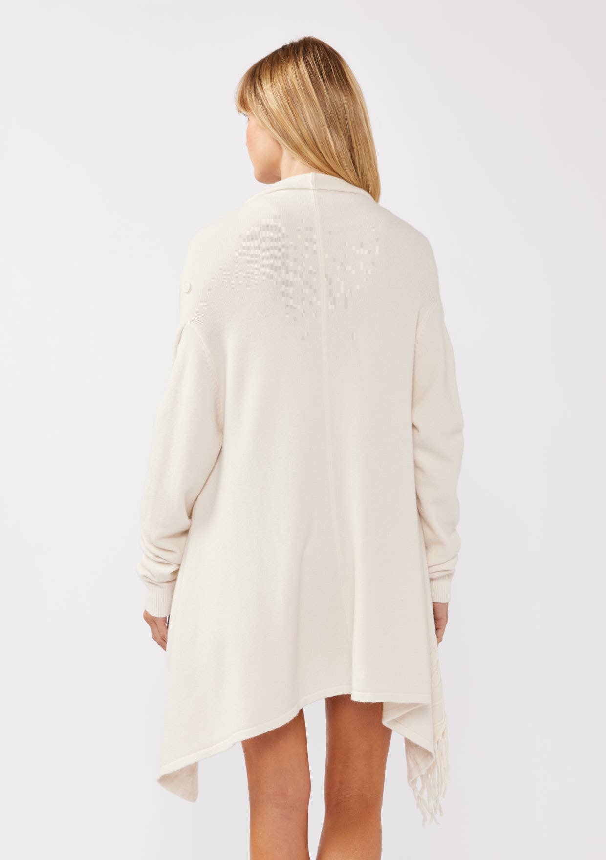 Lovestitch - Wholesale Cardigan - Women's - Cowl Neck Fringe Cable Cardigan14