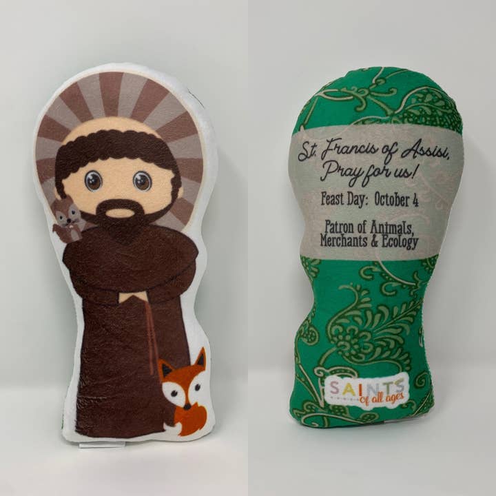 Meyer Market Designs - Wholesale Doll - Kids - St. Francis of Assisi Stuffed Saint Doll. Saint Gift. Easter Gift. Baptism. Catholic Baby Gift. Saint Francis Gift. St. Francis Doll.