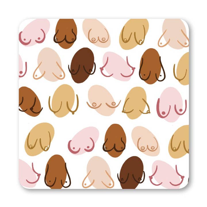 Boobs Feminist Coaster for wholesale by Lucy Maggie Designs