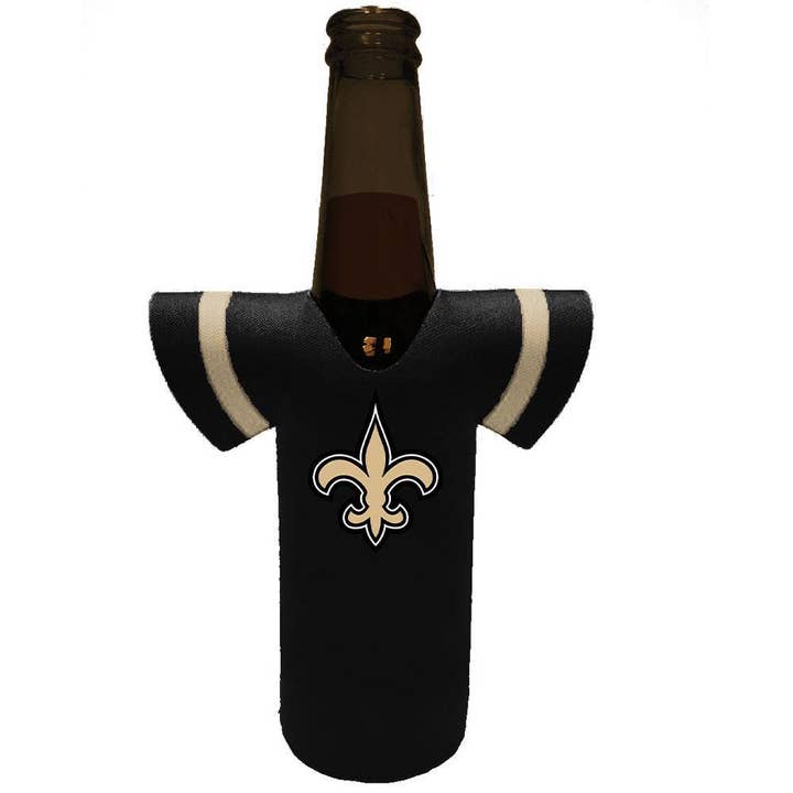 Bottle Jersey Insulator, New Orleans Saints for wholesale by The Memory Company
