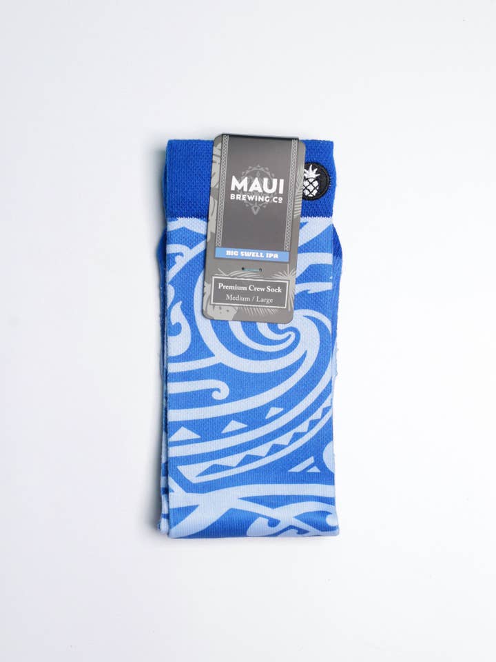 Just Fun Socks - Wholesale Socks - Unisex - Maui Brewing Big Swell IPA Printed Crew Socks - M/L3