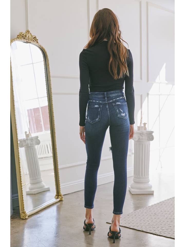 DARK HIGH RISE SUPER SKINNY-KC2509D for wholesale on Faire7