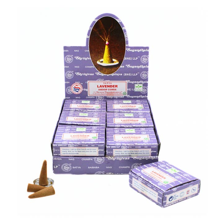 Satya Lavender Dhoop Cones for wholesale by Eastern Trading