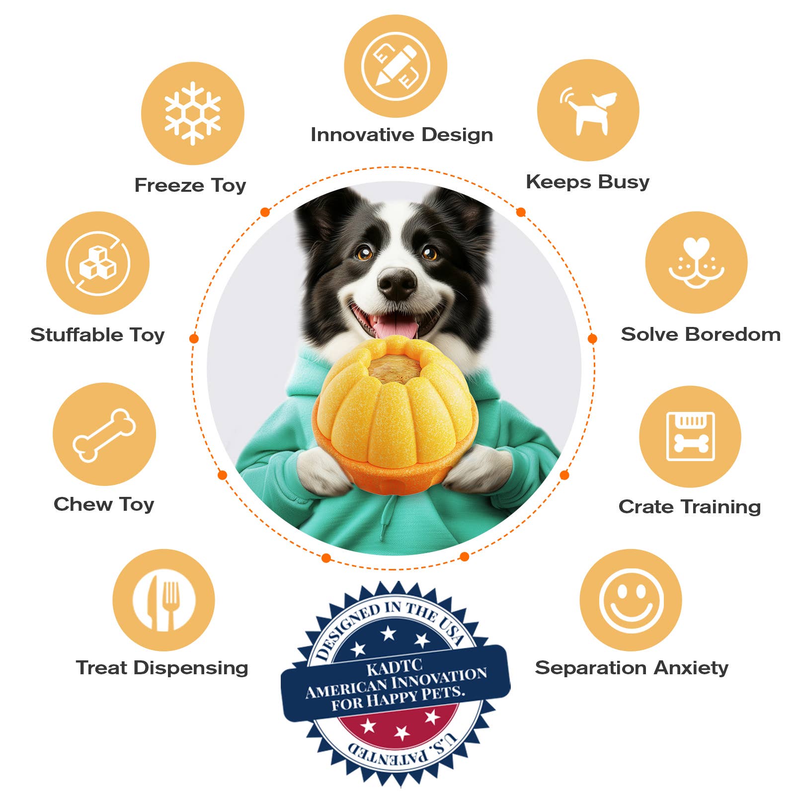 KADTC ORANGE MULTI-FUNCTIONAL DOG ENRICHMENT TOY for wholesale on Faire1