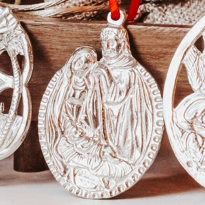 House of Morgan Pewter - Wholesale Ornament Set - Handmade Nativity Ornaments - Baby Jesus Manger Gifts17