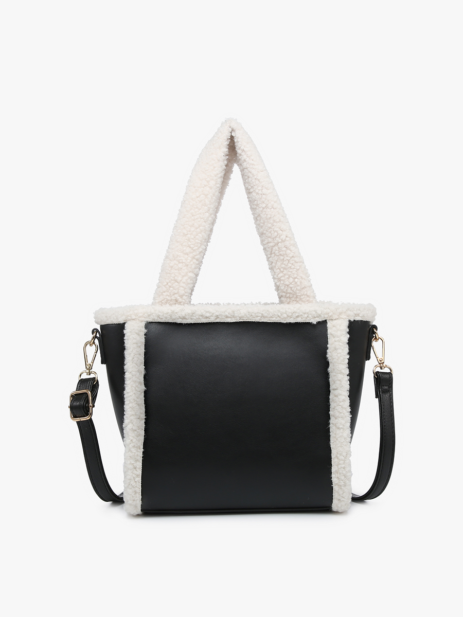 Jen & Co. – Großhandel Satchel – Damen – JN2378 Helsinki Sherpa Trim Satchel/Umhängetasche1