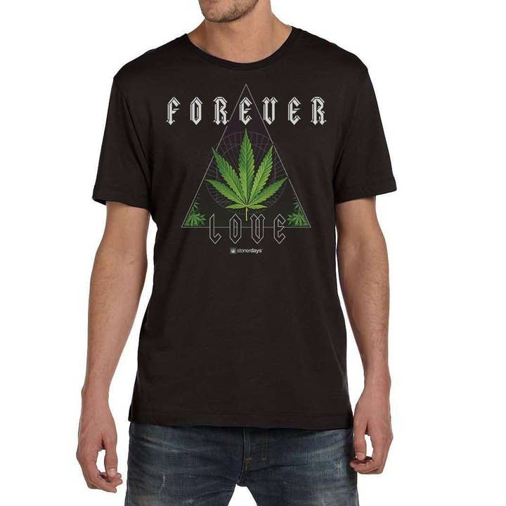 FOREVER LOVE MARIJUANA TEE FOR WEED LOVERS for wholesale by StonerDays Apparel