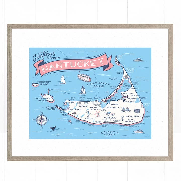 Nantucket Map for wholesale by Casey Circle