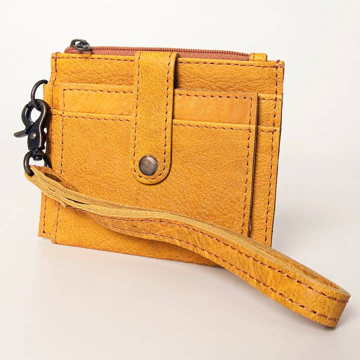 LC-ADBG816 Genuine Leather Wristlet Wallet with Snap Tab & Zip Pocket for wholesale by LS Western
